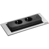 SCH EVOline Backflip pistikupesa, 2xSchuko+1xUSB-A, roostevaba