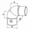 QRAIL liitmik MOD0791 reguleeritav 0° - 90° torule 42,4x2mm AISI316 harjatud