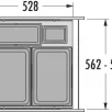 HAILO Euro Cargo prügisüsteem 600mm 38L/38L/12L-kaanega/2.5L , K545,S528,L562 Tumehall