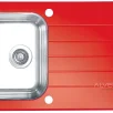 ALVEUS köögivalamu GLASSIX 10, 860x500mm, I, pööratav, roostevaba teras/punane klaas