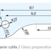 CDA PD30 ülemine kinnitusnurk fix poldiga 8-12mm klaasile toon must