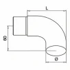 QRAIL otsakate MOD0739 torule 42,4x2mm AISI316 harjatud