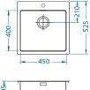 ALVEUS köögivalamu MONARCH PURE 30, 515x525x195mm, F/S, roostevaba teras, vask