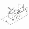 QRAIL käsipuu kinniti seinal MOD0100 Ø48,3mm kumera tallaga AISI304 harjatud
