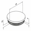 QRAIL otsakate MOD5732 torule Ø 42,4x2mm AISI304 harjatud