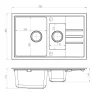 ALVEUS köögivalamu INTERMEZZO 70, 780x480x215mm, I/U, graniit, carbon-G91