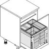 HAILO CARGO TRIPLE XL 500 prügikastisüsteem ülaplaadiga 18L/13L/13L , K402,S420, tumehall