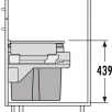 HAILO Euro Cargo S 600 prügikastisüsteem 30L/13L/13L+kaas+katteplaat metall, K439,S403,L568, helehall