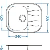 ALVEUS köögivalamu WAVE 10, 620x500mm, I, pööratav, roostevaba teras/punane klaas