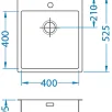ALVEUS köögivalamu PURE 20, 465x525mm, F/S, roostevaba teras, satiin