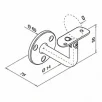 QRAIL käsipuu kinniti MOD0102 seinal torule Ø 42,4mm liikuva peaga AISI316 harjatud
