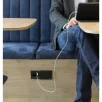 SCH EVOline Square80 pistikupesa, 1xSchuko+USB laadija, roostevaba