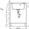 ALVEUS köögivalamu FORMIC 20, 520x510mm, I/U, graniit, carbon-G91