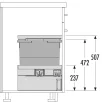 HAILO CARGO SYNCRO prügikastisüsteem 300mm 30L ülaplaadiga, K507,S403,L268, tumehall
