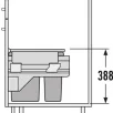 HAILO AS Cargo prügisüsteem 300mm 15L/10L, tumehall L268 x S403 x K388