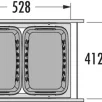 HAILO pesukorvide süsteem 450mm antratsiit ,2x33L ,490x320x620mm,raam+siinid