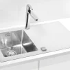 ALVEUS köögivalamu KARAT 10 parem, 860x500mm, I, roostevaba teras/valge klaas