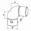 QRAIL liitmik MOD0305 90° torule 42,4x2mm AISI304 harjatud