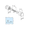 GF uksenupp MOD0102 klaasuksele 8-12mm toon harjatud RST