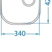 ALVEUS köögivalamu VARIANT 20, 340x420x175mm/D, U, roostevaba teras, satiin