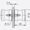 DORMA uksenupp klaasile 6-8mm toon kroom