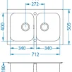 ALVEUS köögivalamu LINE MAXIM 90, 795x505mm, F/S, pööratav, roostevaba teras, satiin