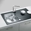 ALVEUS köögivalamu GLASSIX 10, 860x500mm, I, pööratav, roostevaba teras/must klaas