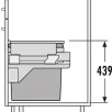 HAILO Euro Cargo S 500 prügikastisüsteem 30L/19L+katteplaat metall, helehall