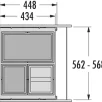 HAILO AS Cargo prügisüsteem 600mm 28L/13L/13L, tumehall L568 x S434 x K370