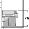 HAILO Euro Cargo S 600 prügikastisüsteem 30L/13L/13L+kaas+katteplaat metall, K439,S403,L568, helehall