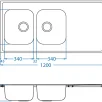 ALVEUS köögivalamu CLASSIC PRO 100, 1200x600mm, L, roostevaba teras, satiin