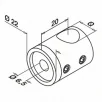 QRAIL varda kinniti MOD0833 parem mitteläbiva avaga 12mm AISI304 harjatud
