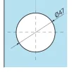 CDA tabletkäepide 60mm läbiva avaga klaasile 8-12mm toon EV1 anodeering