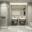 DEANTE vannitoa konsool TEMISTO valamu ja sahtliga, 500x665x700mm, roostevaba teras, must