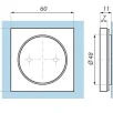 CDA tabletkäepide kandiline 60mmx60mm klaasile 10-12mm toon RST kroom