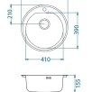ALVEUS köögivalamu FORM 30, 510mm, I, roostevaba teras, satiin