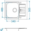 ALVEUS köögivalamu LINE MAXIM 60, 620x505mm, F/S, pööratav, roostevaba teras, satiin