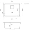 ALVEUS köögivalamu QUADRIX 50, 560x460x200mm, I/U, graniit, pebble-G02M