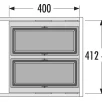 HAILO CARGO SYNCRO prügikastisüsteem 450mm 18L/18L ülaplaadiga, K424,S400,L418, tumehall