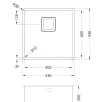ALVEUS köögivalamu QUADRIX 30, 400x400x200mm, U, roostevaba teras, satiin