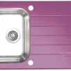 ALVEUS köögivalamu GLASSIX 10, 860x500mm, I, pööratav, roostevaba teras/violetne klaas