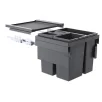 HAILO CARGO SYNCRO prügikastisüsteem 500mm 18L/13L/13L ülaplaadiga, K424,S400,L468, tumehall