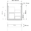 VAUTH-SAGEL ENVI Orga-Board sahtel, L600mm, 1x1,2L/1x2,7L hoidik, tumehall (90007091)