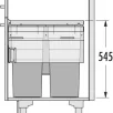 HAILO Euro Cargo prügisüsteem 600mm 38L/38L/12L-kaanega/2.5L , K545,S528,L562 Tumehall