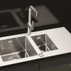 ALVEUS köögivalamu KARAT 20 vasak, 860x500mm, I, roostevaba teras/valge klaas
