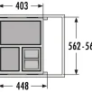 HAILO Euro Cargo S 600 prügikastisüsteem 30L/13L/13L+kaas+katteplaat metall, K439,S403,L568, helehall