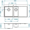 ALVEUS köögivalamu PURE 60 parem, 980x525mm, F/S, roostevaba teras, satiin