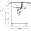 ALVEUS köögivalamu GLASSIX 20, 860x500mm, I, pööratav, roostevaba teras/kollane klaas