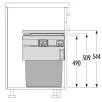 HAILO CARGO SYNCRO prügikastisüsteem 450mm 55L ülaplaadiga, K544,S400,L418, tumehall