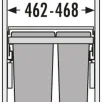 HAILO Euro Cargo S 500 prügikastisüsteem 30L/19L+katteplaat metall, helehall